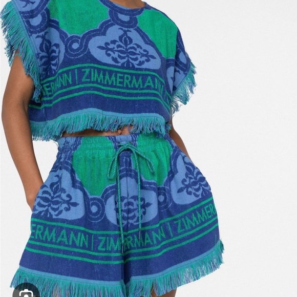 Zimmermann | Shorts | Tiggy Terry Shorts Top In Blue